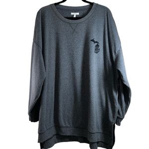 Maurice's Willowsoft Michigan State Graphic Tunic Gray Sweatshirt, Women's 3X